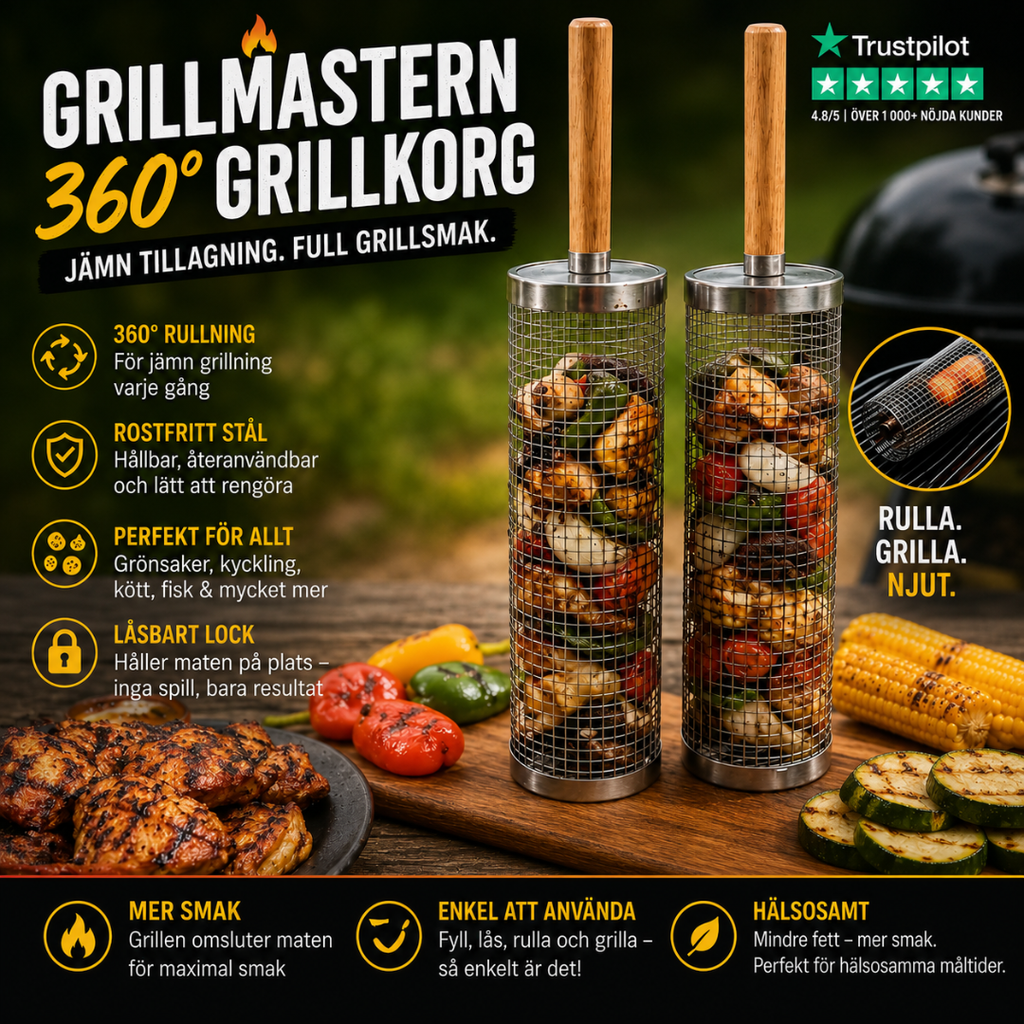 GrillMastern 360™ - Roterande Grillkorg